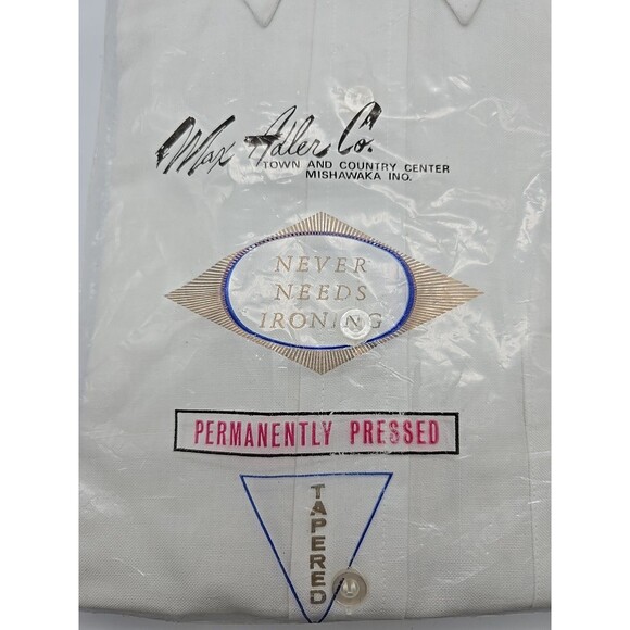 New Vintage Wickfield Permanent Press Tapered White Men's Dress Shirt 16.5 34 - Picture 4 of 5